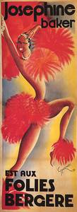 JOSEPHINE BAKER SHOW FOLIES BERGERE DANCE FRENCH VINTAGE POSTER REPRO 6 X16  