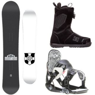 Santa Cruz Twinza Platinum 159 Mens Snowboard Flow Five Bindings DC Boots  