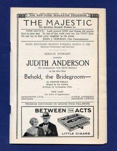 Old Theatre Program Majestic 1928 Judith Anderson  