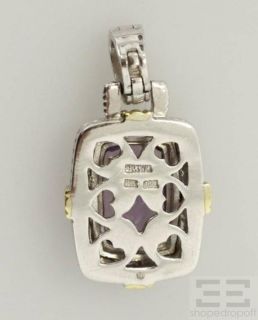 Judith Ripka Sterling Silver 18K Gold Amethyst Diamond Enhancer  
