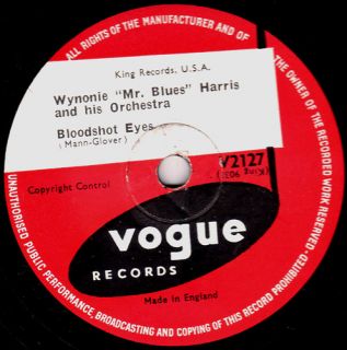 Wynonie Mr Blues Harris Superb Jump R B 78 Bloodshot Eyes UK Vogue V