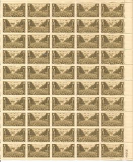 US Postage Stamps 1 Sheet 50 3 Cent US Army Block Unused