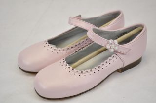 Jumping Jacks Keri Ann CES Pink Leather Flower Mary Jane Ballet Flat $