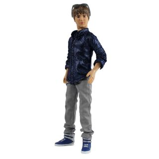 Justin Bieber Doll with Sculpted Hair Red Carpet Foil Shirt Grey Pants