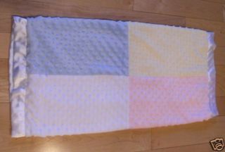 Just Born Satin Bumpy Dots Pastel Blocks Baby Blanket