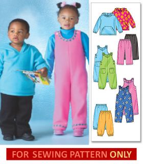 Sewing Pattern Make Fleece Jumpsuit Pants Top Boy Girl Clothes Size 1