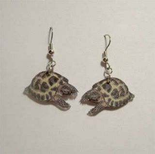 Juvenile Russian Tortoise Turtle Dangle Earrings