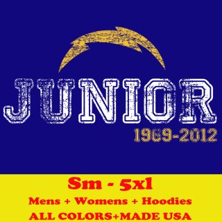 H1149 Rip Junior Seau San Diego Chargers Jersey Card M L XL 2X 3X