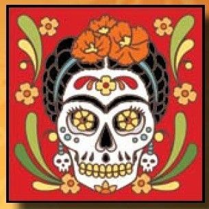 Frida Kahlo 6 x 6 Ceramic Tile Day of Dead Muertos