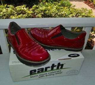 New $99 Kalso Earth Prestige Red Mocs Loafers Comfort Shoes Womens 8