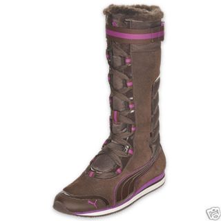 New Womens Puma Kami Brown Fur Winter Boots US 10 EU 41