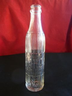 Pahoa Soda Works Clear Embossed abm Bottle w Vertical Ribbing Hawaii