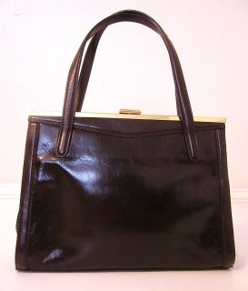 Kate Landry Brown Leather Frame Pocketbook Handbag Purse