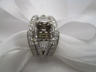 Fine Diamond 14KARAT White Gold Semi Mount Engagement Ring