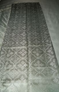 Scroll Medallion Green Damask Quality Luxury Fabric Shower Curtain NEW