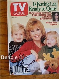 Kathie Lee Gifford Signed TV Guide 12 1995 Autographed