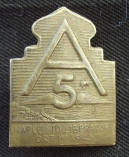 WWII 5th Army Theater Made Insignia
