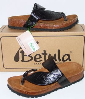 Betula by Birkenstock Bombay Publack Silver Thong Sandals New in Box
