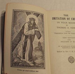 Imitation of Christ Thomasa Kempis Lelen 19411st Ed w Frontispiece