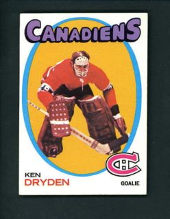 1971 1972 Topps 45 Rookie Ken Dryden Canadiens EX MT