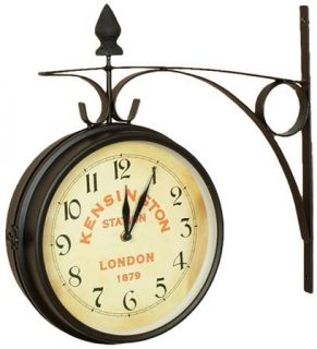 London Kensington Train Station Double Sided Wall Clock Large