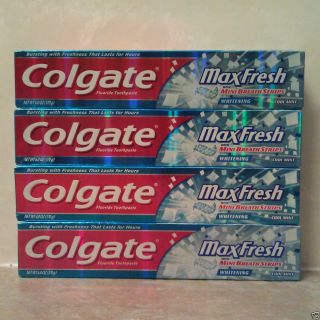 Colgate Max Fresh w Mini Breath Strips Whitening Toothpaste Cool