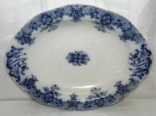 Antique Wood & Sons Keswick Royal Porcelain Flow Blue Oval Serving
