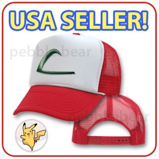 NEW POKEMON ASH KETCHUM TRUCKER COSTUME CAP COSPLAY HAT   USA SELLER