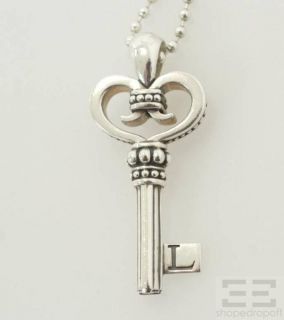 Lagos Caviar Sterling Silver Heart Key Pendant Necklace