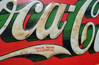 Vintage 33 Coca Cola Soda Drink Sign Green Shadow Bottle Xmas Bottle