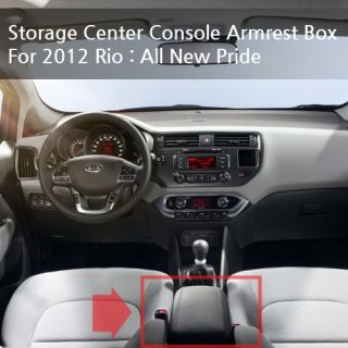 Center Console Armrest Box Black for 12 Kia Rio All New Pride