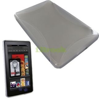 For  Kindle Fire 3G WiFi Gray Rubber TPU Gel Silicone Skin Cover