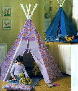 Kids Tepee Playhouse Tent Mat Boys Girls Butterick Sewing Pattern 4251