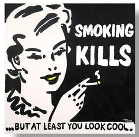 SMOKING KILLS LITHOGRAPH PRINT SIGNED LIMITED EDITION LOWBROW TODD