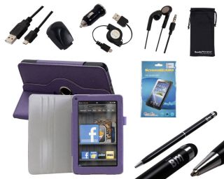 Bundle Monster 9in1 Kindle Fire Accessory Kit Combo Cover Chargers