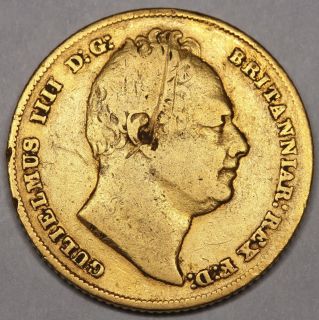 1832 King William IV IIII Great Britain Gold Full Sovereign Coin