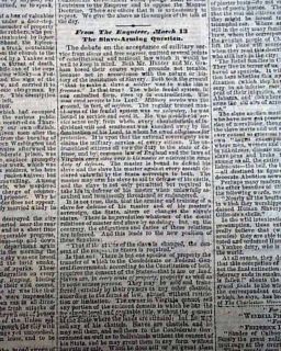 BATTLE OF WYSE FORK Kinston NC North Carolina 1865 Civil War Newspaper
