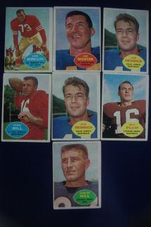 Football 7 Card Lot Very Good Excellent Leo Nomellini King Hill