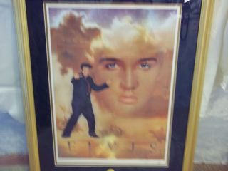 Collectible Framed Lithograph Elvis The King
