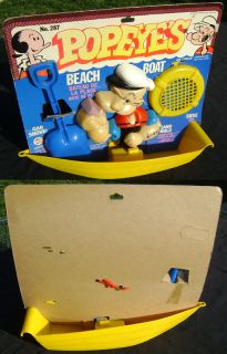 Kings Features 1980 Popeye Beach Boat Sand Toy on Card