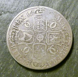 1683 King Charles II British Silver Crown Coin