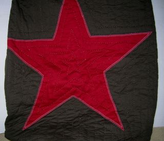 Pottery Barn Kids Brown Super Red Star Full Queen Quilt New