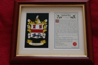 Kinsella Heraldic Framed Coat of Arms Crest History