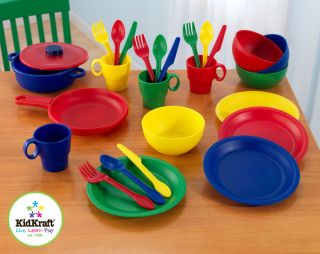NEW KidKraft Primary Colors 27 pc Kitchen Cookware Set Childrens 63127