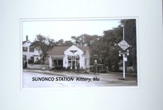 Sunoco Gas Station Kittery Me 1940s Auto Old Pumps Filling Station
