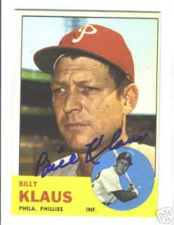 Billy Klaus 1963 Topps 551 Philadelphia Phillies