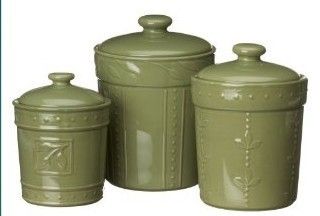 New Sorrento Signature Set of 3 Kitchen Canisters Green Other Colors
