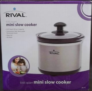 Rival Mini Slow Cooker 65 Quart Kitchen Crock Pot Small Cheese DIP New