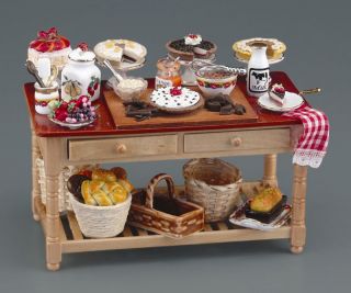  CAKE WORK TABLE Reutter Kitchen Furniture Holiday Baking Food Dishes