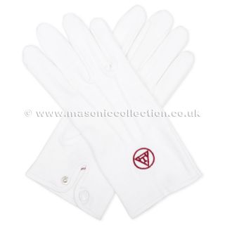 Pairs of 100 Cotton White Masonic RA Royal Arch Degree Gloves